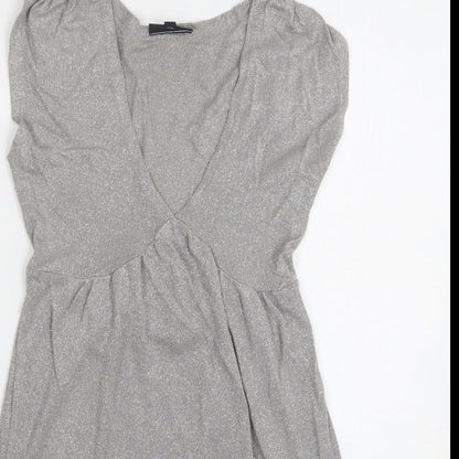 Womens UK Size 8 Warehouse Grey Vest Jumper