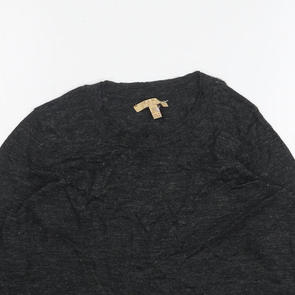 Zara Womens Grey Polyester Basic T-Shirt Size S Round Neck