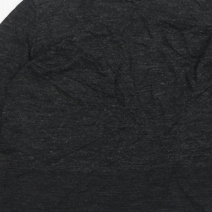 Zara Womens Grey Polyester Basic T-Shirt Size S Round Neck