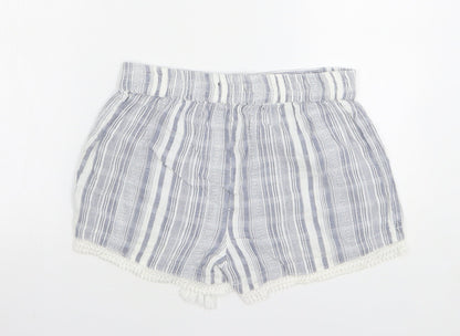 Atmosphere Womens Blue Striped Cotton Hot Pants Shorts Size 12 L4 in Regular