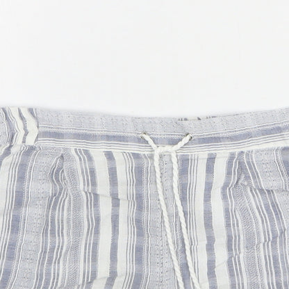 Atmosphere Womens Blue Striped Cotton Hot Pants Shorts Size 12 L4 in Regular