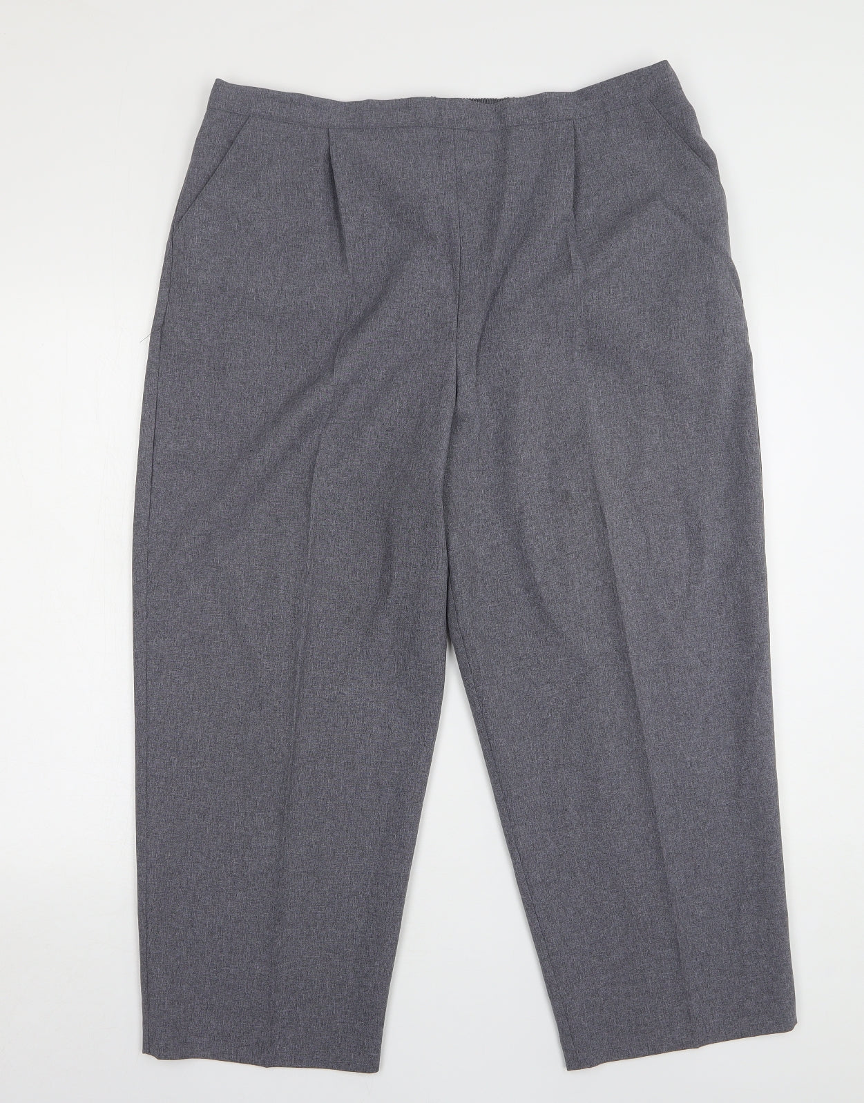 Womens UK Size 22 Happit Regular Fit Cropped Grey Trousers