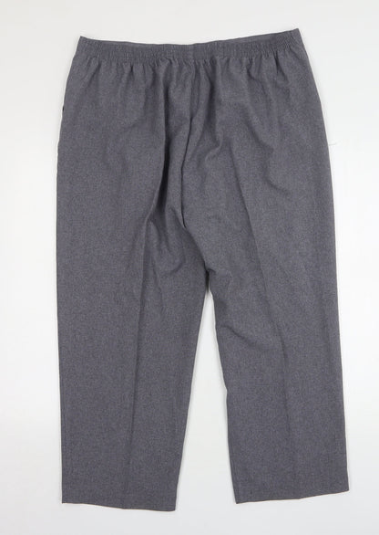 Womens UK Size 22 Happit Regular Fit Cropped Grey Trousers