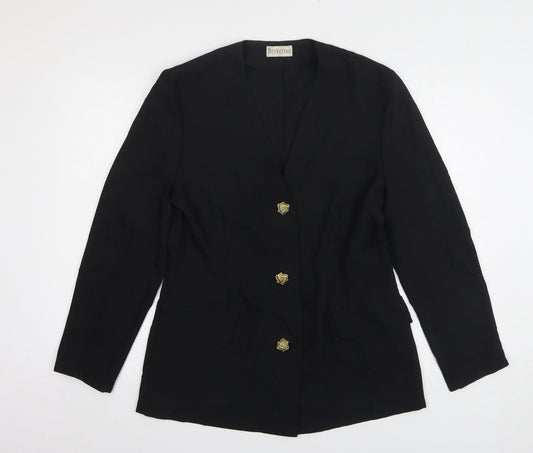 Berkertex Womens Black Polyester Jacket Suit Jacket Size 12