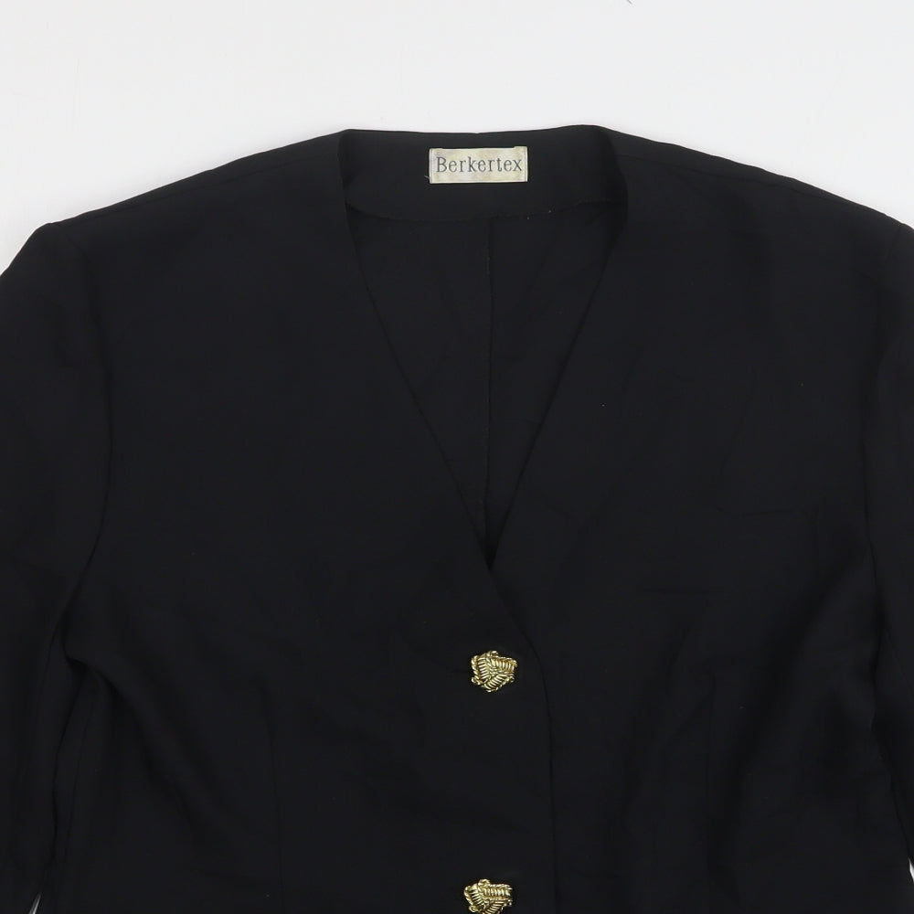 Berkertex Womens Black Polyester Jacket Suit Jacket Size 12