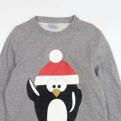Janie and Jack Mens Grey Cotton Pullover Sweatshirt Size S