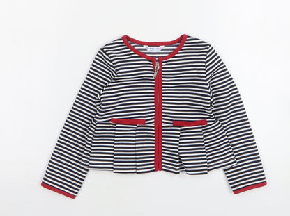 Mayoral Girls Blue Striped Jacket Size 24 Months