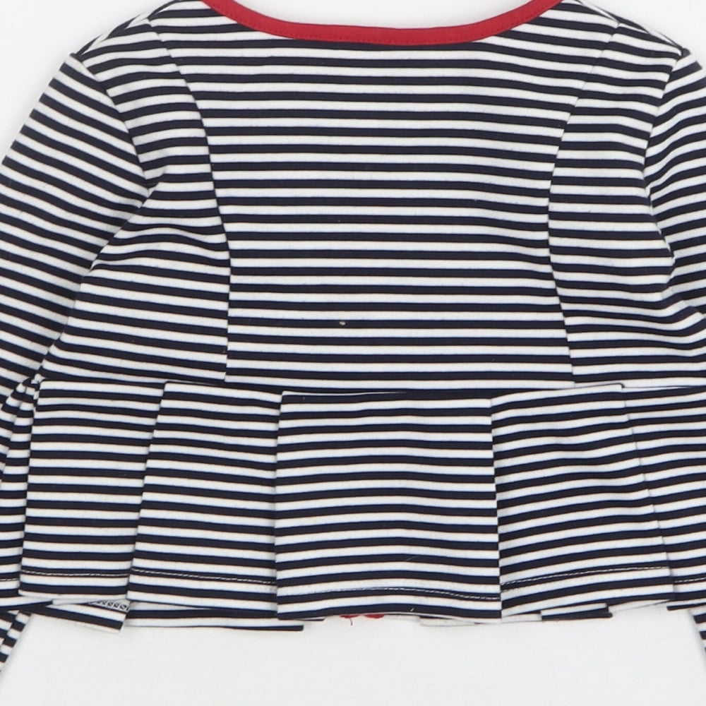 Mayoral Girls Blue Striped Jacket Size 24 Months