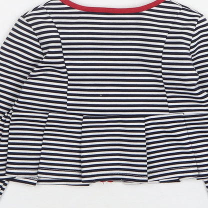 Mayoral Girls Blue Striped Jacket Size 24 Months