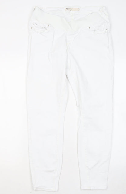 ASOS Womens White Cotton Straight Jeans Size 14 L27 in Regular