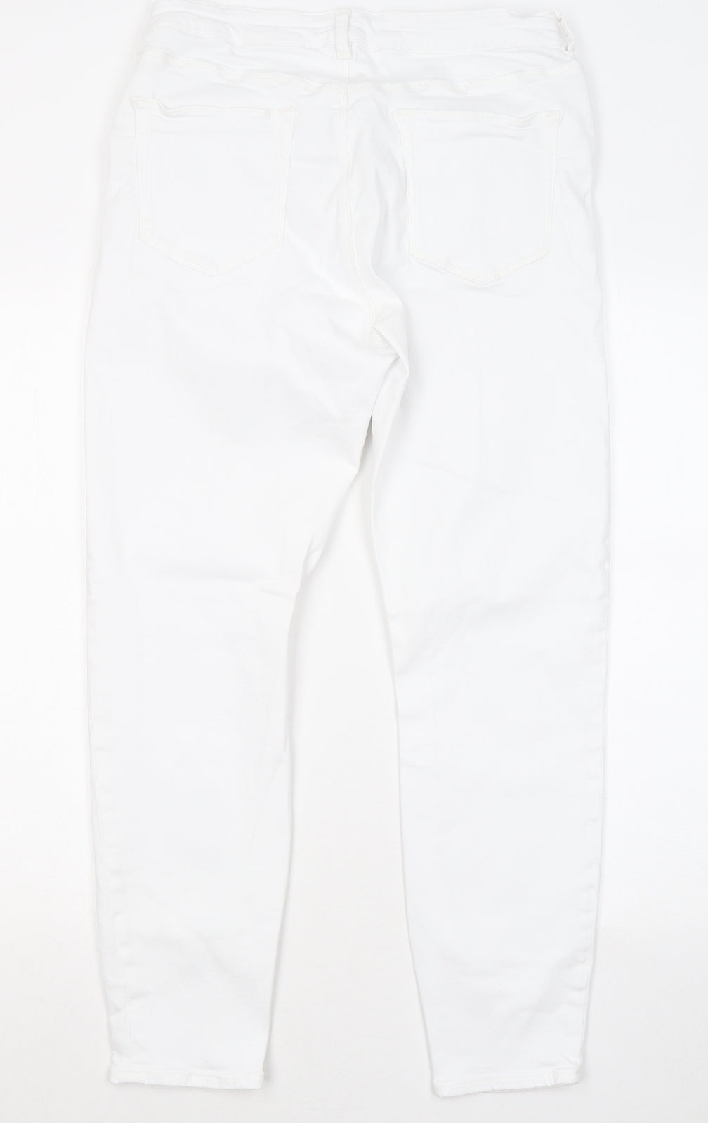ASOS Womens White Cotton Straight Jeans Size 14 L27 in Regular
