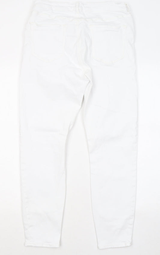 ASOS Womens White Cotton Straight Jeans Size 14 L27 in Regular