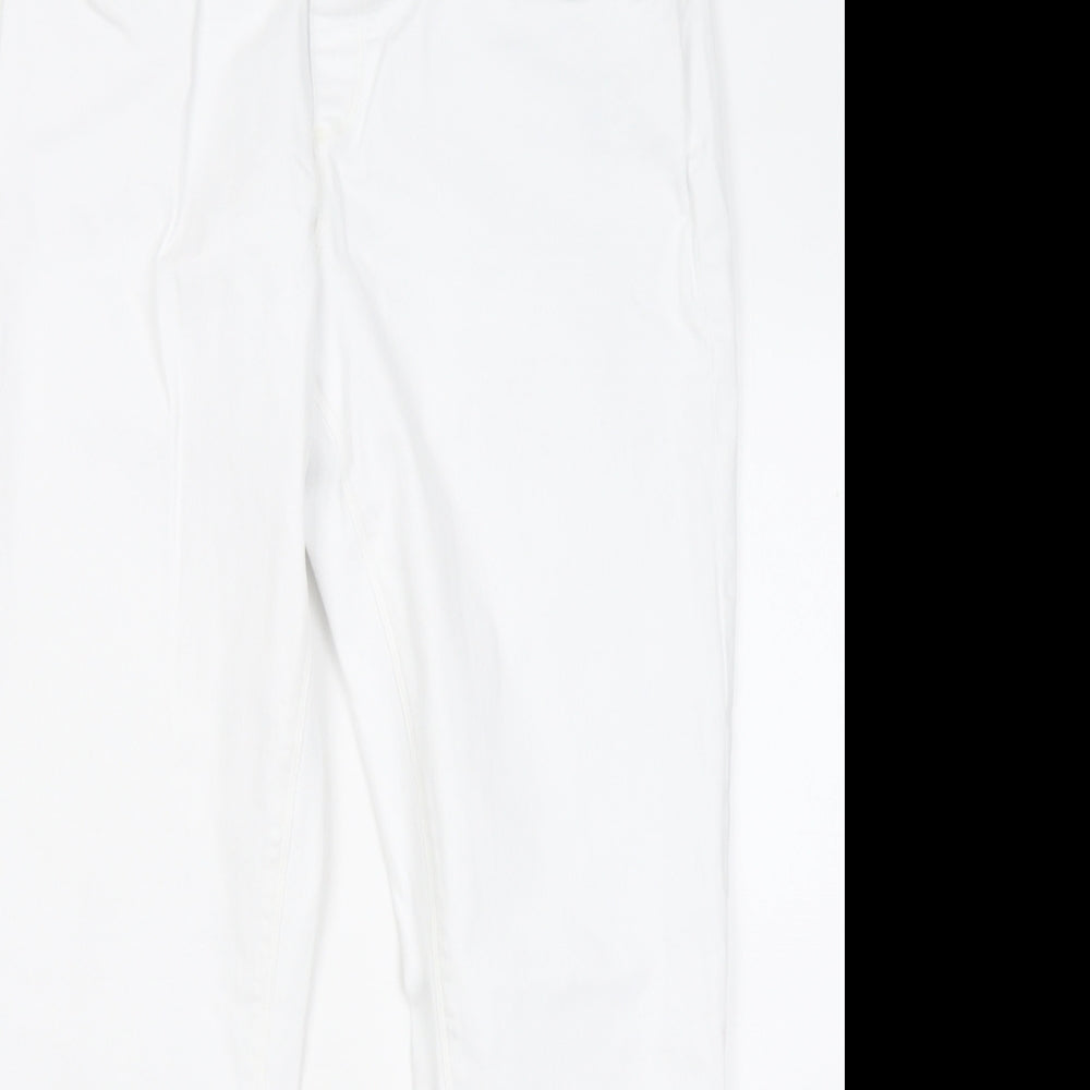 ASOS Womens White Cotton Straight Jeans Size 14 L27 in Regular