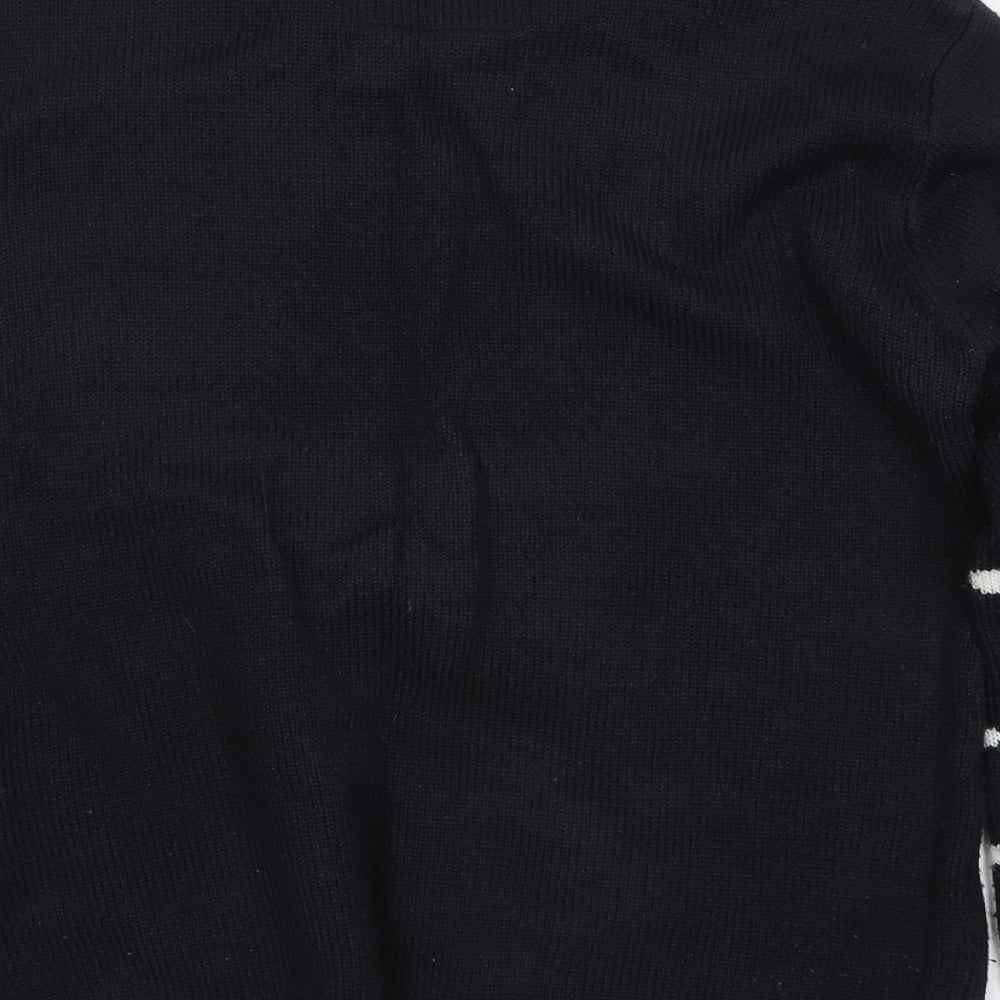 Cedar Wood State Mens Blue Round Neck Geometric Acrylic Pullover Jumper Size S - Christmas jumper