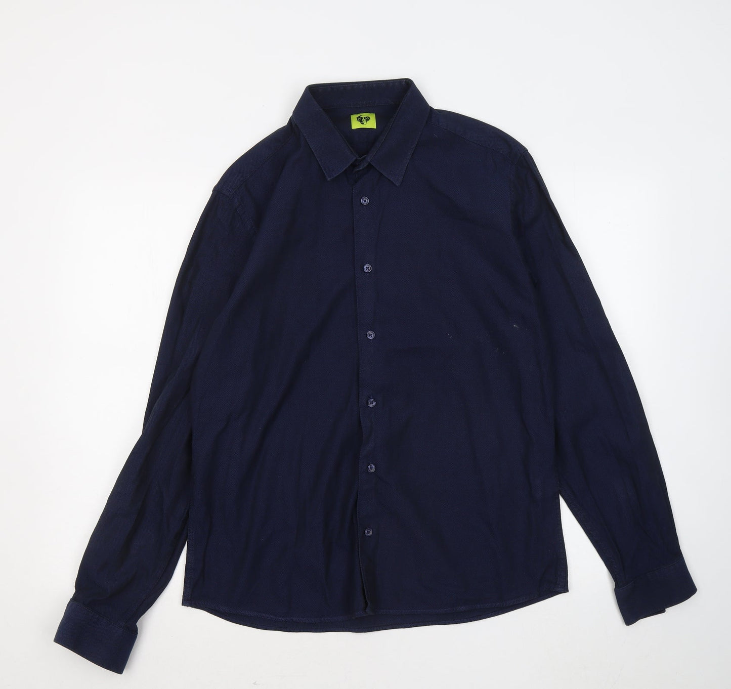 Mens UK Size L NM Blue  Button-Up Long Sleeve Casual Shirt