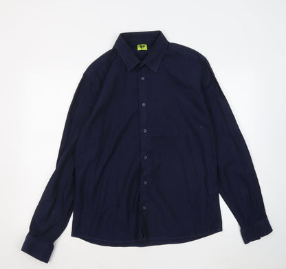 Mens UK Size L NM Blue  Button-Up Long Sleeve Casual Shirt