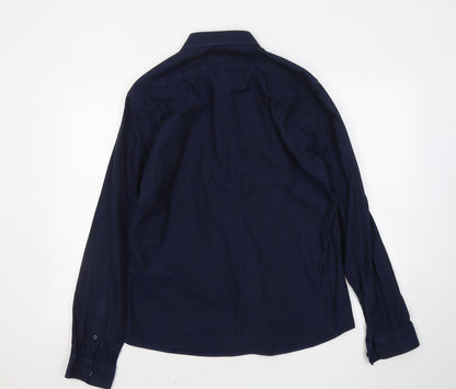 Mens UK Size L NM Blue  Button-Up Long Sleeve Casual Shirt