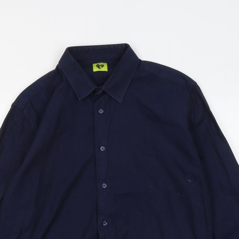 Mens UK Size L NM Blue  Button-Up Long Sleeve Casual Shirt