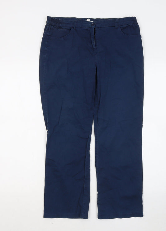 Womens UK Size 12 Gerard Regular Fit Chino Blue Trousers