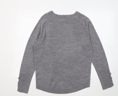 Primark Womens Grey Round Neck Acrylic Pullover Jumper Size 10