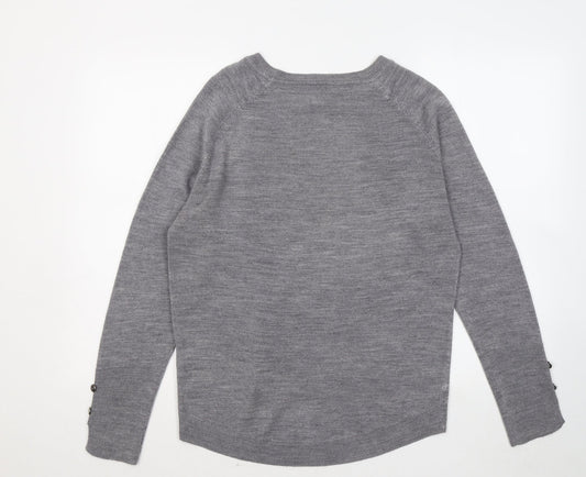 Primark Womens Grey Round Neck Acrylic Pullover Jumper Size 10