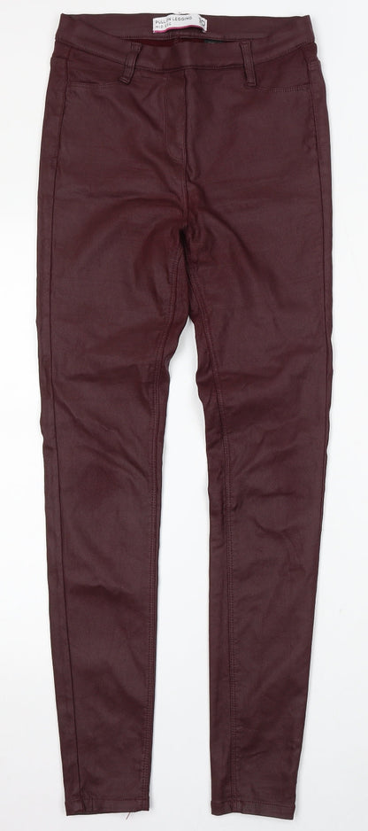 NEXT Womens Red Polyurethane Skinny Jeans Size 10 L30 in Regular Button