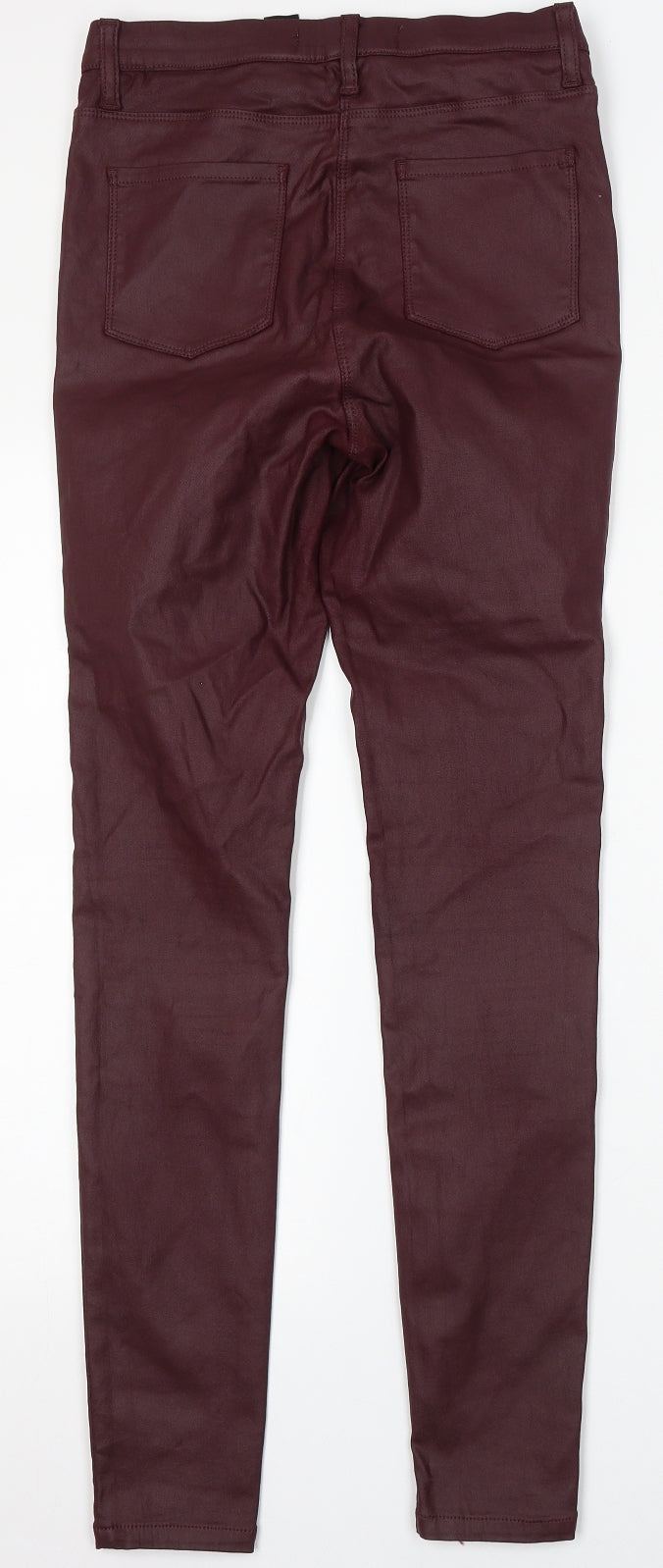 NEXT Womens Red Polyurethane Skinny Jeans Size 10 L30 in Regular Button