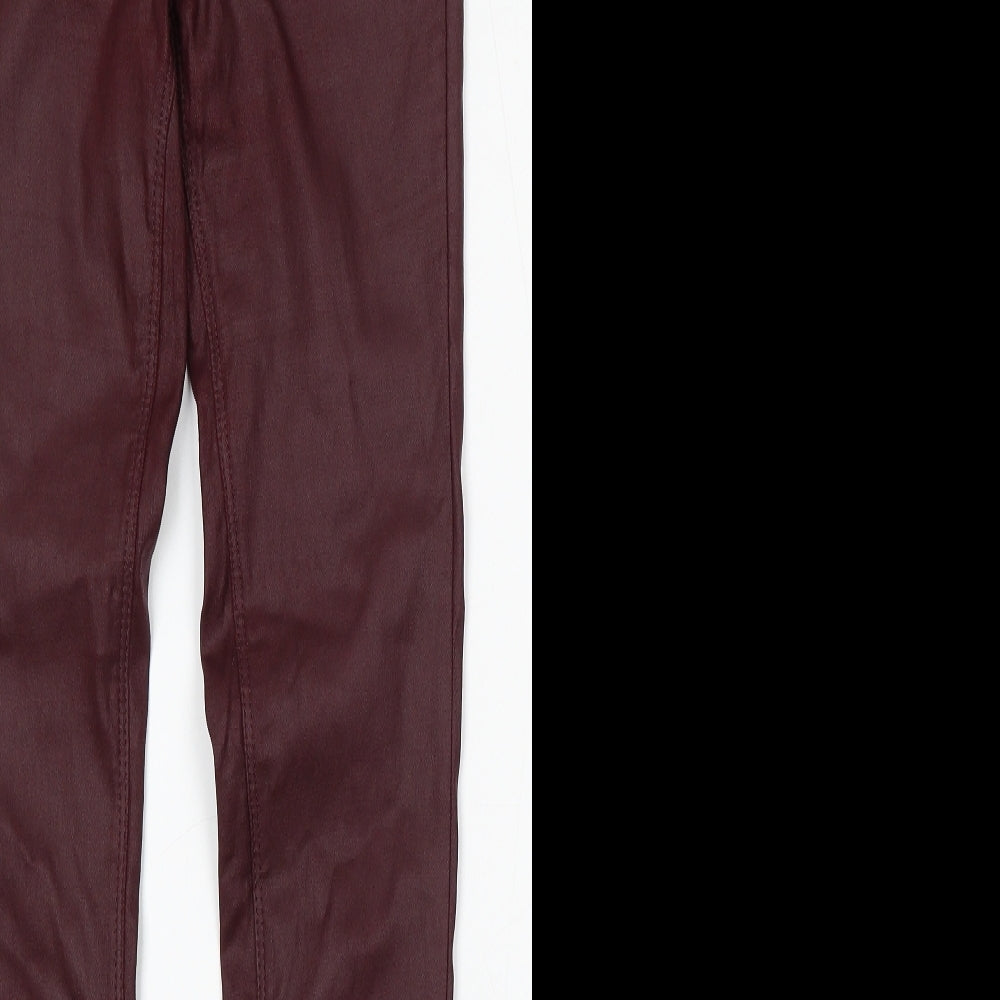 NEXT Womens Red Polyurethane Skinny Jeans Size 10 L30 in Regular Button