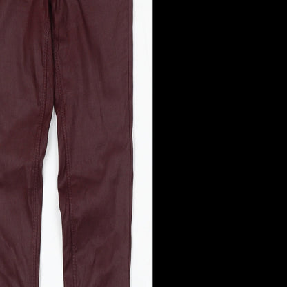 NEXT Womens Red Polyurethane Skinny Jeans Size 10 L30 in Regular Button