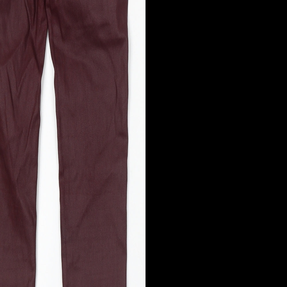 NEXT Womens Red Polyurethane Skinny Jeans Size 10 L30 in Regular Button