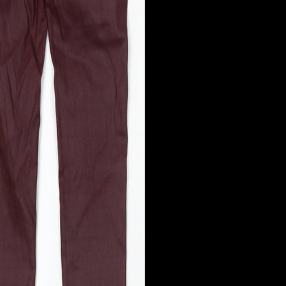 NEXT Womens Red Polyurethane Skinny Jeans Size 10 L30 in Regular Button