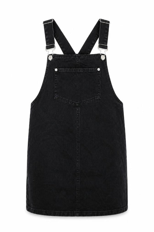 Womens UK Size 8 New Look One-Piece Black Dungaree