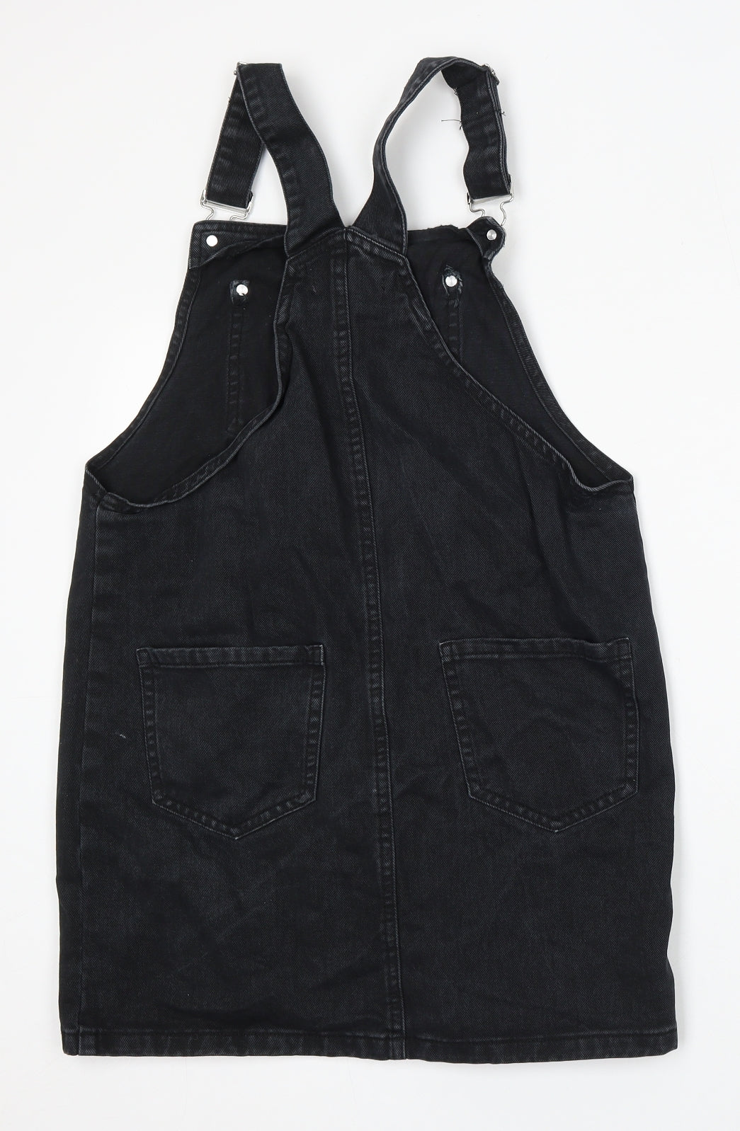 New Look Womens Black Cotton Dungaree One-Piece Size 8