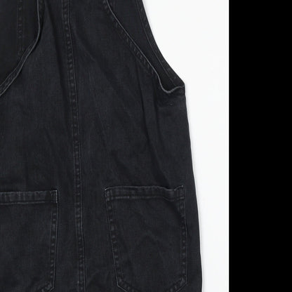 New Look Womens Black Cotton Dungaree One-Piece Size 8