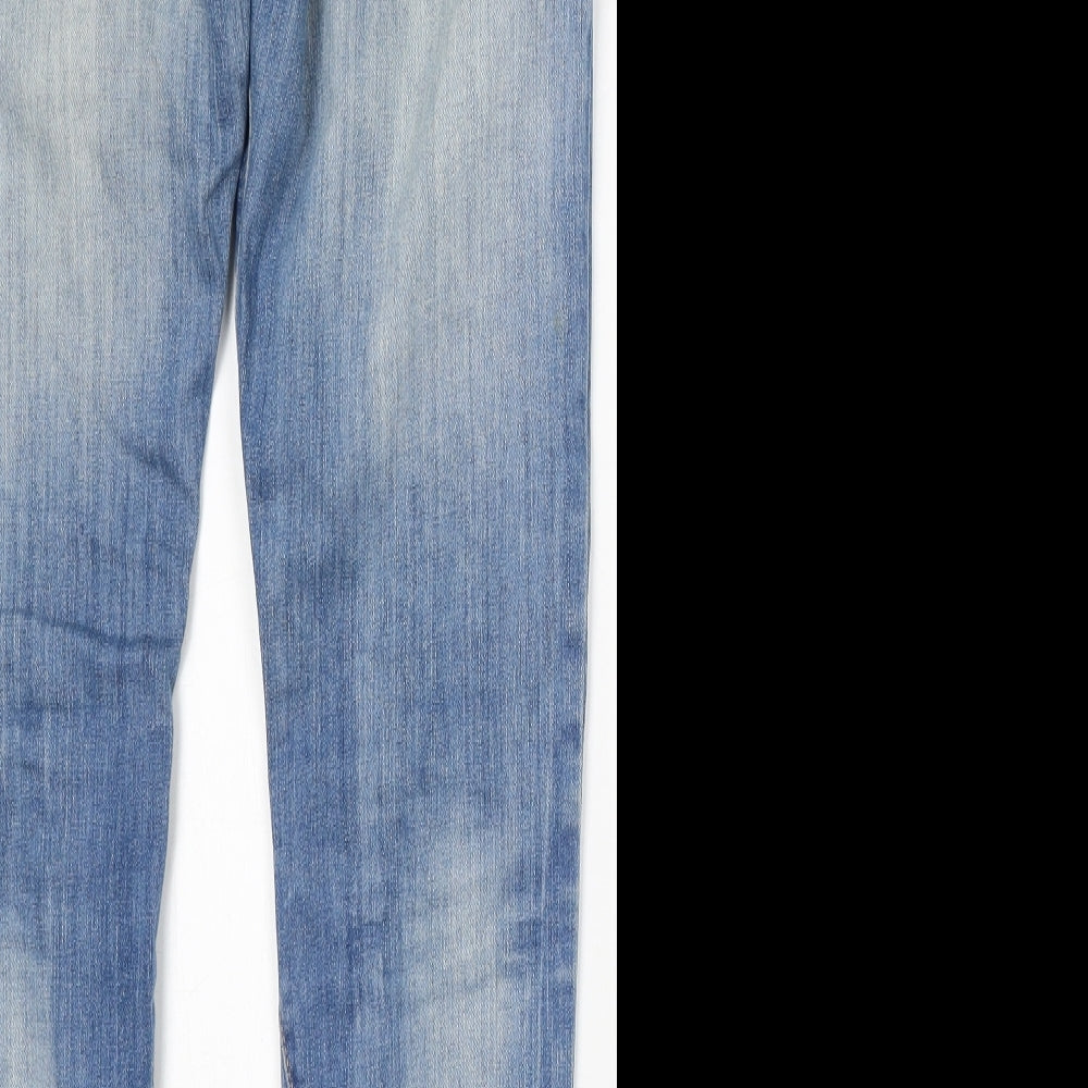 Bluewhite and Roll Womens Blue Polyester Skinny Jeans Size 8 L29 in Regular Button