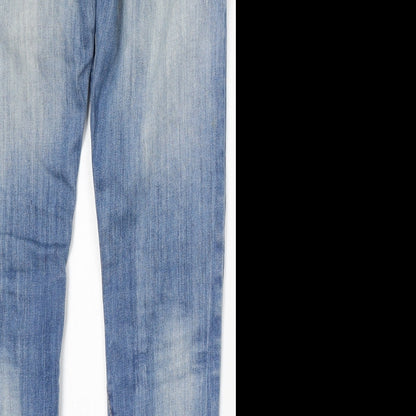 Bluewhite and Roll Womens Blue Polyester Skinny Jeans Size 8 L29 in Regular Button