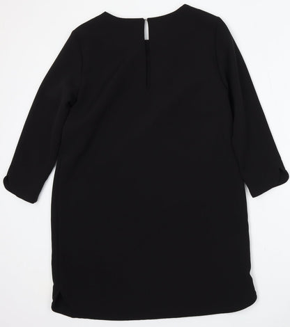 H&M Womens Black Polyester Sheath Size 12 Round Neck