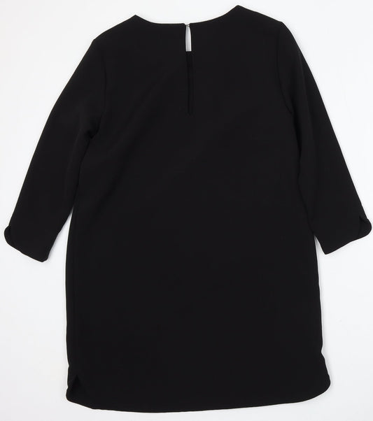 H&M Womens Black Polyester Sheath Size 12 Round Neck