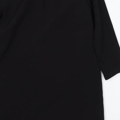 H&M Womens Black Polyester Sheath Size 12 Round Neck