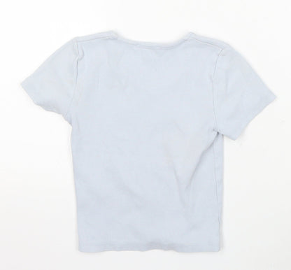 Primark Girls Blue Round Neck Cotton Cardigan Jumper Size 8-9 Years