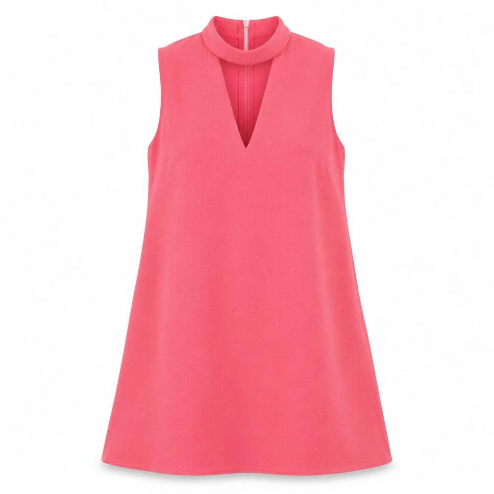 PRETTYLITTLETHING Womens Pink Polyester Trapeze & Swing Size 12 V-Neck