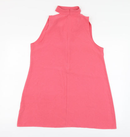 PRETTYLITTLETHING Womens Pink Polyester Trapeze & Swing Size 12 V-Neck