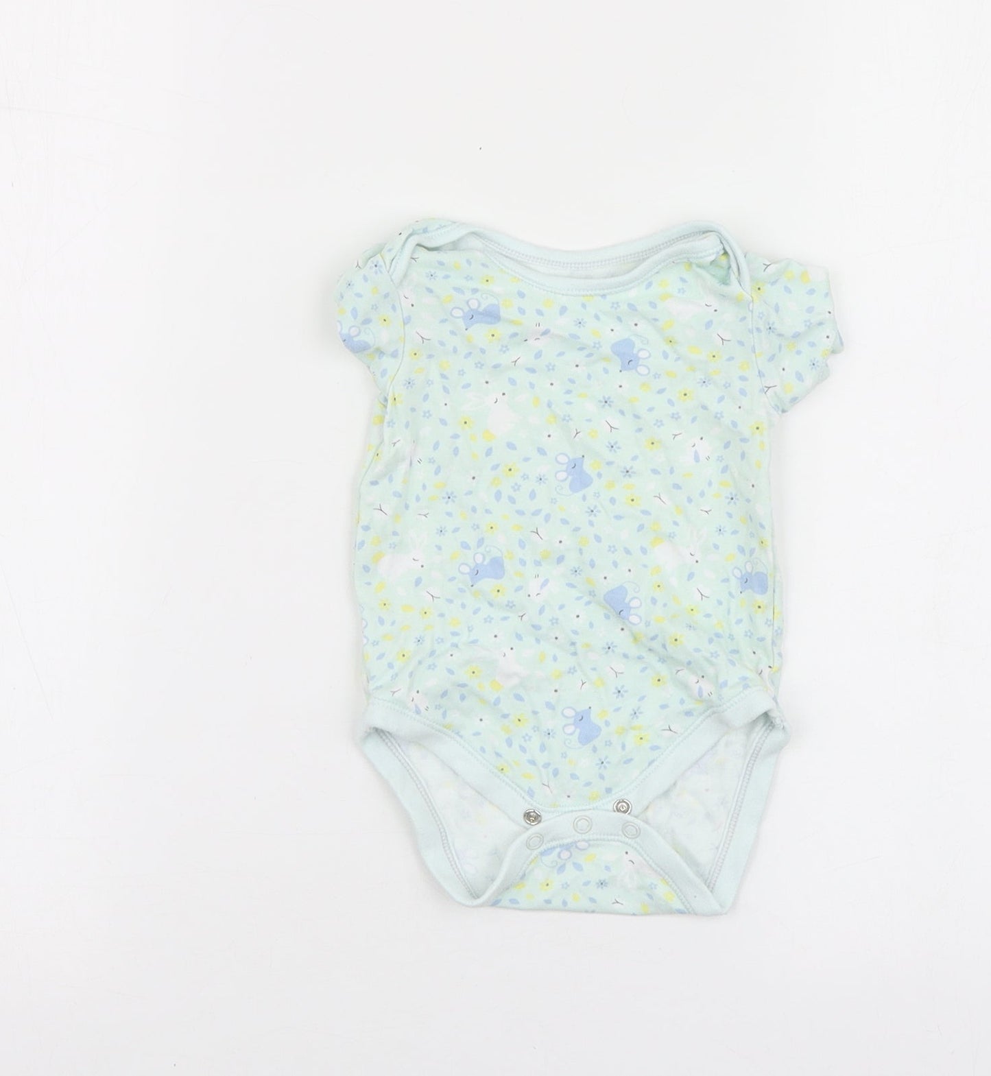 George Baby Green Geometric Cotton Babygrow One-Piece Size 9-12 Months
