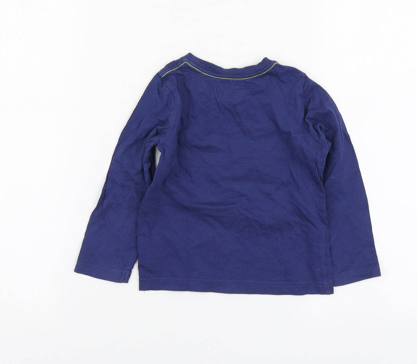 Super Hero Boys Blue Geometric Cotton Basic T-Shirt Size 12-18 Months Round Neck