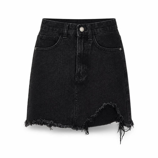 PRETTYLITTLETHING Womens Black Cotton Mini Skirt Size 30