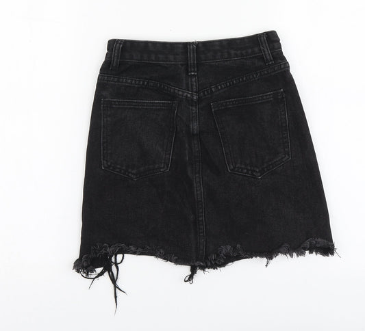 PRETTYLITTLETHING Womens Black Cotton Mini Skirt Size 30