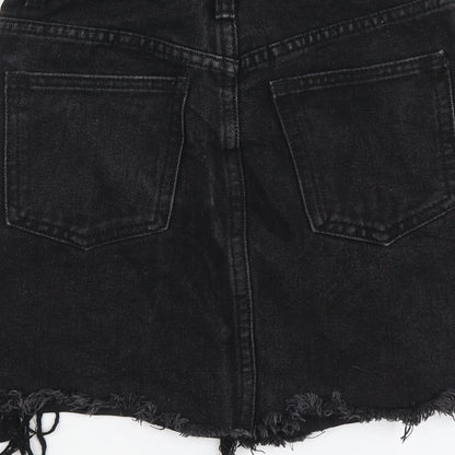 PRETTYLITTLETHING Womens Black Cotton Mini Skirt Size 30