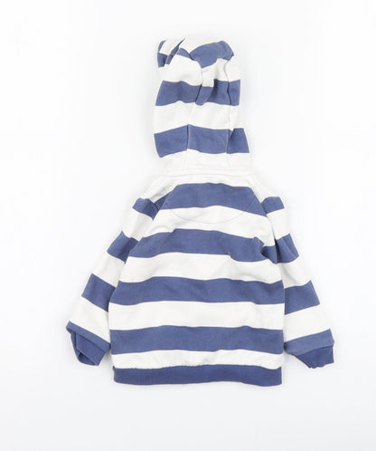 F&F Boys Blue Striped Cotton Full Zip Jumper Size 3-6 Months