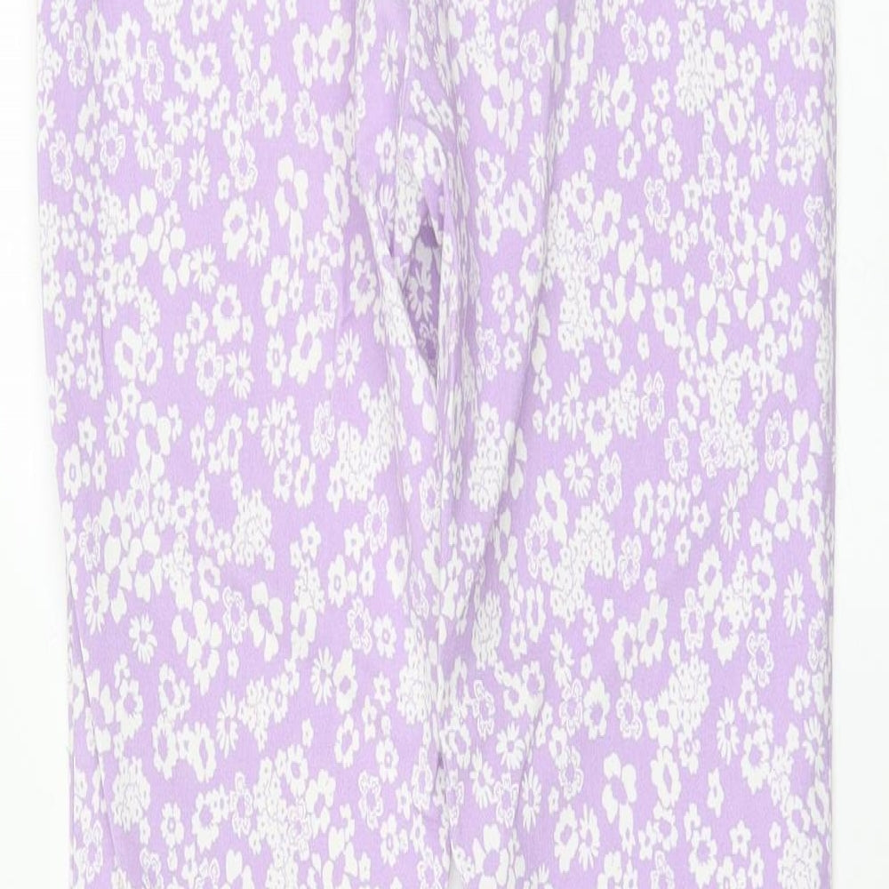 Primak Womens Purple Geometric Viscose Trousers Size 8 L26 in Regular