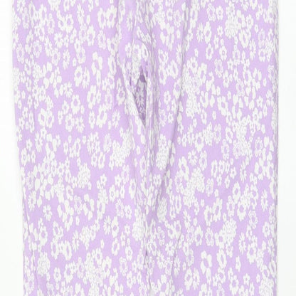 Primak Womens Purple Geometric Viscose Trousers Size 8 L26 in Regular